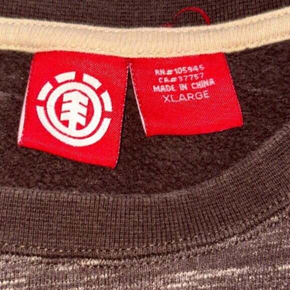 Element Mens Crew Neck Sweatshirt W/ Thumbholes-Brown-XL-GUC - Picture 4 of 7